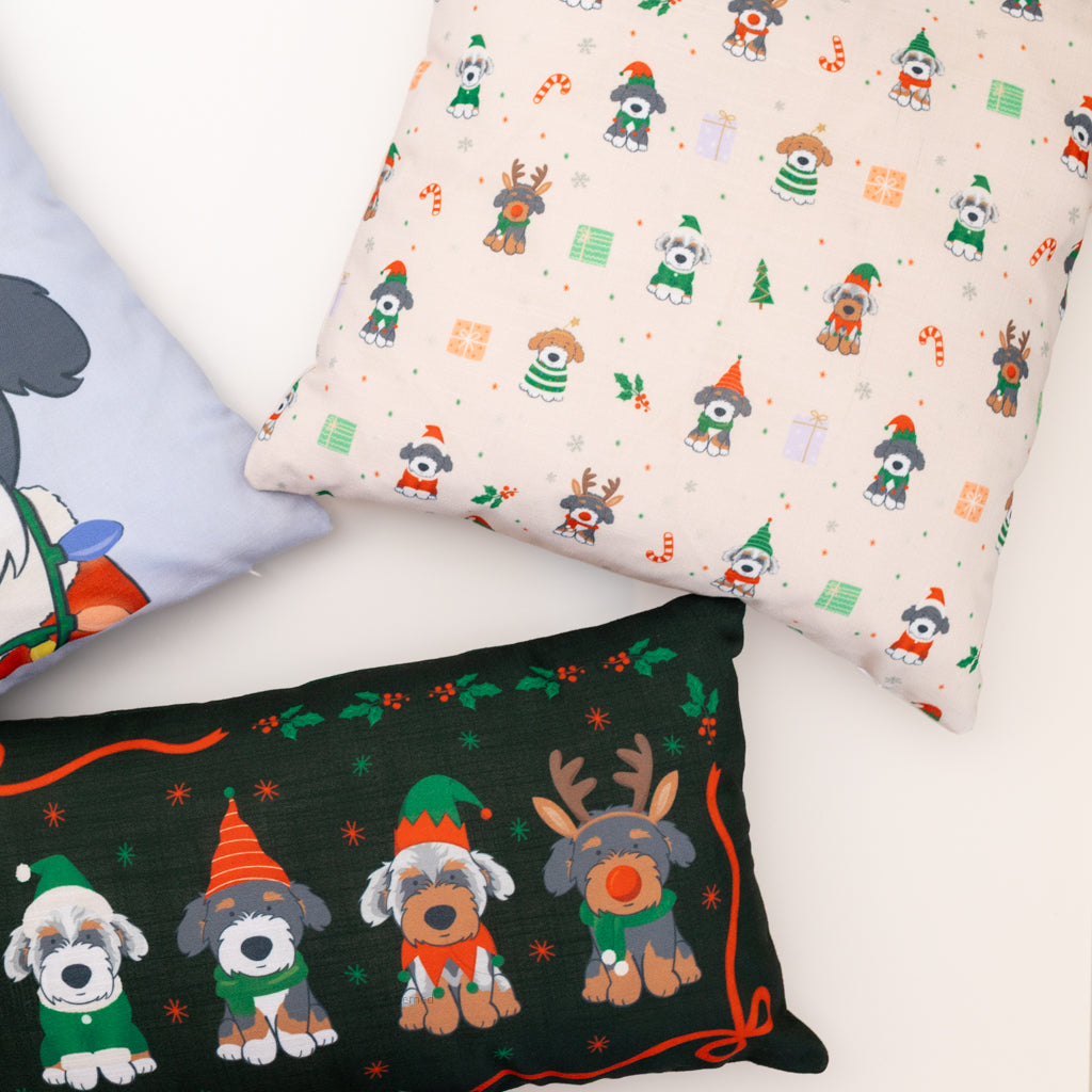 Holiday Doodle Pattern Pillow