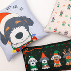 Santa Paws Pillow - pick your own doodle's color!
