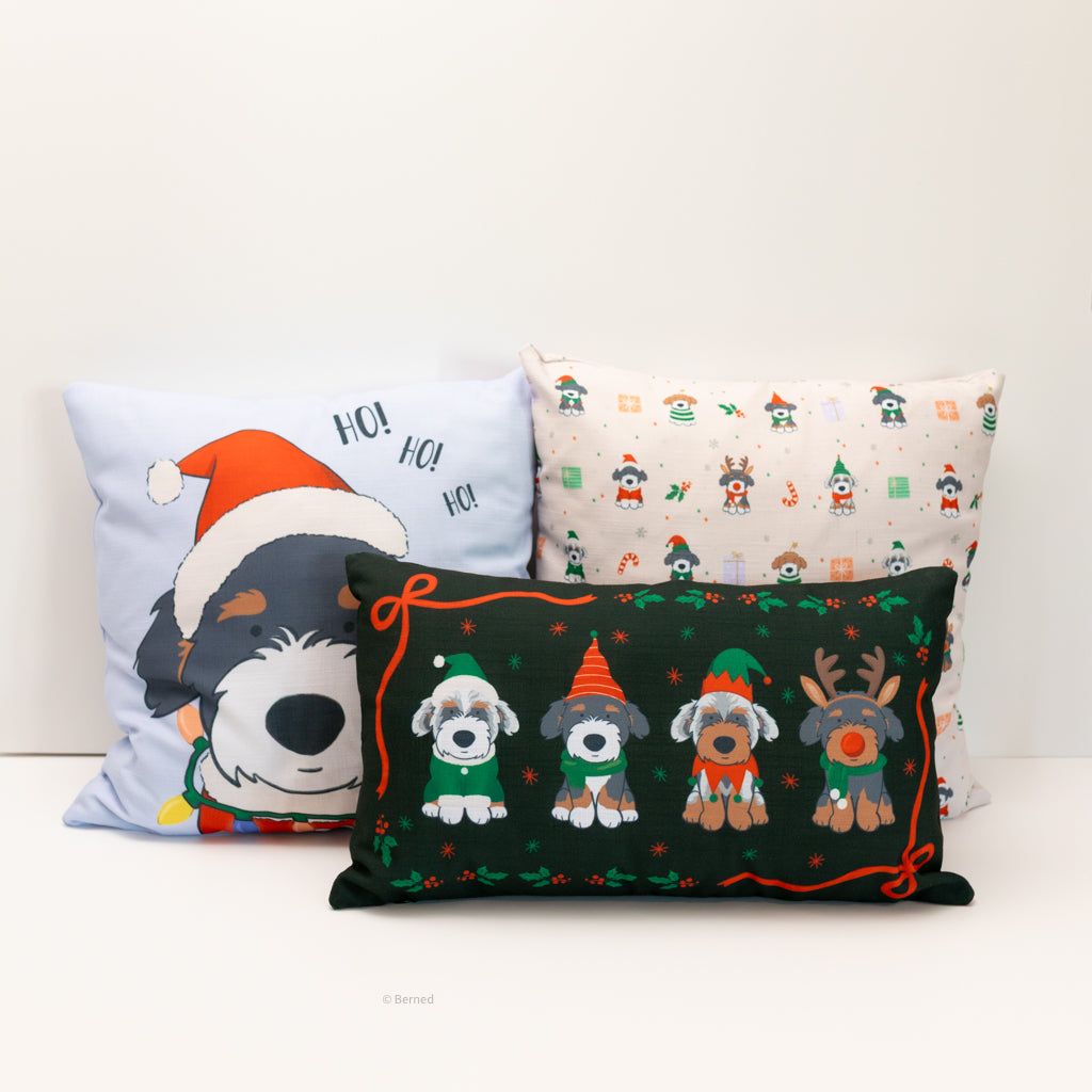 Santa Paws Pillow - pick your own doodle's color!